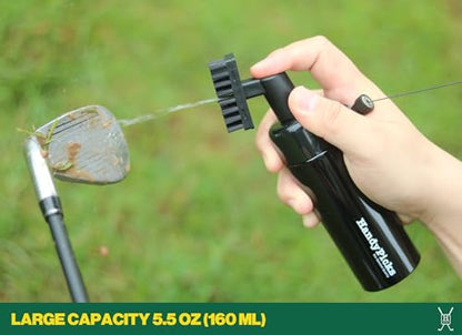 Handy Picks Golf Club Cleaner with Water Bottle Holds 5.5 OZ, Heavy Duty Metal Retractable Magnetic Clip, Waffle Microfiber Golf Towel, Ideal Water Brush Combo - color: Black