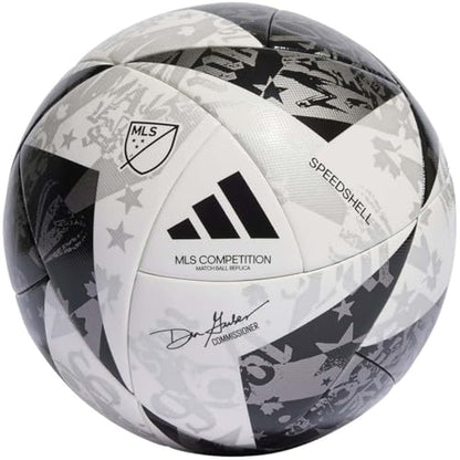 adidas Unisex MLS Soccer Ball - color: Competition White/Black/Silver Metallic, size: 4
