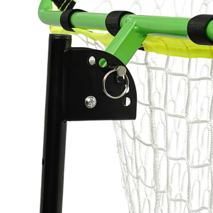 Volleyball Setter Training Equipment, Volleyball Setter Trainer Net Adjustable Angle & Height with Rolling Wheels & Ball Collection Bag for Professional Beginner Serving, Passing, Spiking