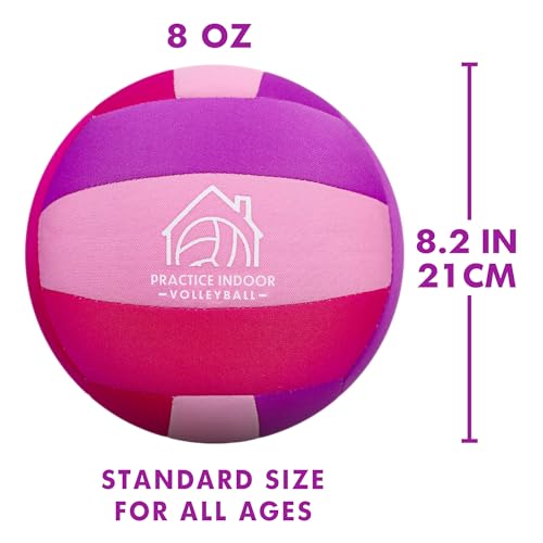 Soft Indoor Volleyballs for Practicing Inside House and Yard, Safe and Silent Volleyball for Girls Boys Kids Youth Beginners Training Birthday Christmas Easter Gifts - color: Pink