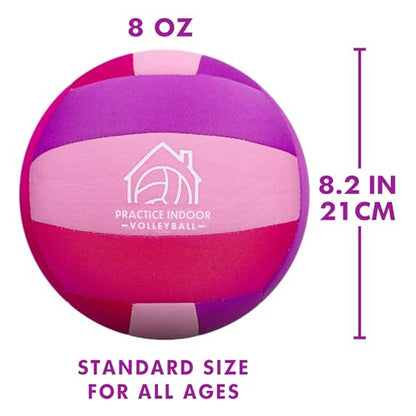 Soft Indoor Volleyballs for Practicing Inside House and Yard, Safe and Silent Volleyball for Girls Boys Kids Youth Beginners Training Birthday Christmas Easter Gifts - color: Pink