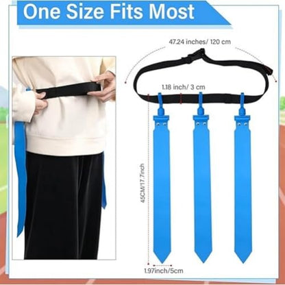 Junkin 6/8/10 Players Flag Football Sets Adjustable Football Belts and Flags for Youths Teens Kids Adults Players Sports Team - color: Blue,white