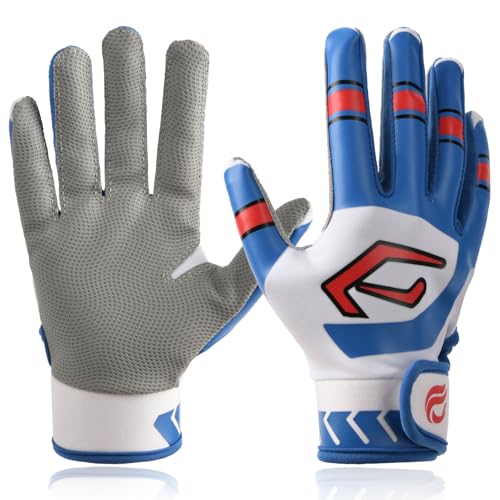 Goporoy Super-Grip Youth Baseball Batting Gloves for Kids, Ergonomic Design for Boys and Girls, Enhanced Protection & Optimal Performance - color: Ice Blue, size: Youth M/L(6in-6.5in)