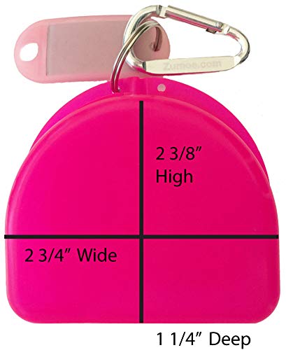 American Eagle Mouthguard and Retainer Case with Carabiner – Compact, Durable Storage for Retainers, Night Guards, and Dentures Travel-Friendly Design (Pink) - color: Pink