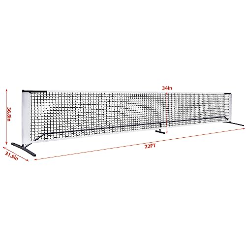 F2C Portable 22FT Pickleball Net Set Regulation Size Soccer Tennis Net with Court Markers,Game Set System with Metal Frame Stand and Carrying Bag - style: Pickleball Net