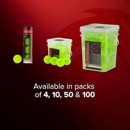 Cannonballz Outdoor Pickleball Balls, Official Ball of the UPL, Durable 40 Hole Seamless, USAPA Approved Tournament Balls for Training and Competition - size: 100 Pack