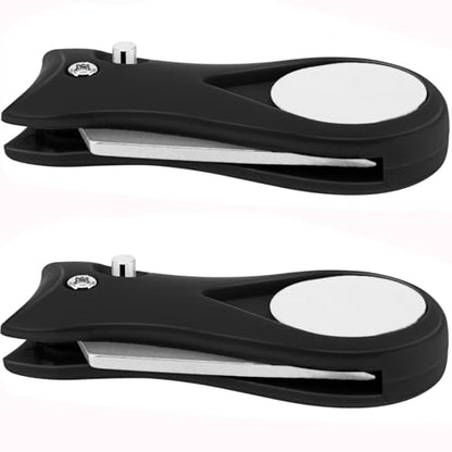 Foldable Golf Divot Tool, 2 Pack Stainless Steel Repair Tool with Pop-up Button and Magnetic Ball Marker for Men Women Golfer (Black)