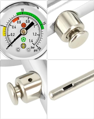 QWORK Ball Pressure Gauge, Professional Accurate Air Pressure Measurement for Various Sports Balls