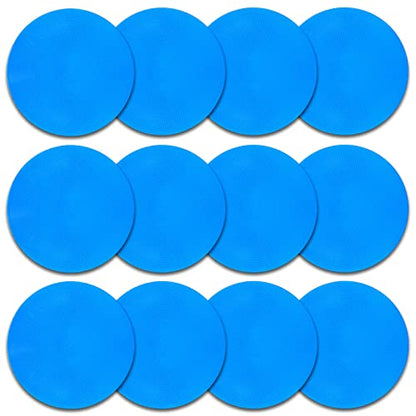 Spot Markers Rubber Floor Dots 9inch Non Slip Agility Dots Flat Cones for Kids Sports Soccer Basketball Training, Social Distancing, Preschool Kindergarten Classroom - style: 12Pcs Blue