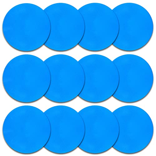 Spot Markers Rubber Floor Dots 9inch Non Slip Agility Dots Flat Cones for Kids Sports Soccer Basketball Training, Social Distancing, Preschool Kindergarten Classroom - style: 12Pcs Blue