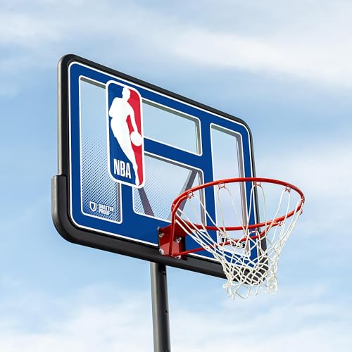 Lifetime NBA League Edition Portable Basketball Hoop, Adjustable Height 7.5-10 Ft, 44 Inch Shatterproof Fusion Backboard, Base with Wheels