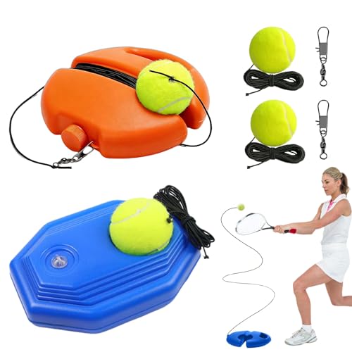 Tennis Practice Rebounder, Tennis Trainer Ball with String Set, Solo Tennis Trainer Rebound Ball with Weighted Base for Beginners, for Wall Drills & Parks Or Backyard Training - color: Mix-A-2pcs