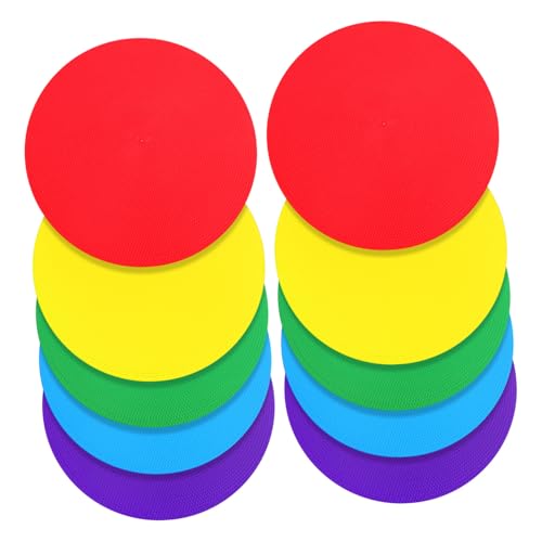 Toyvian 10Pcs Colored Markers for Soccer and Basketball Training Safe Round Spot Markers Red Green and Purple Versatile Training Equipment for Sports