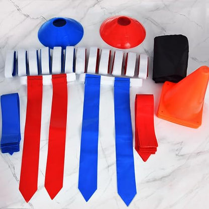 Flag Football Set, 14 Player/ 28 Player Football Flags and Belts Set, Includes Belts, Football Flags, Cones - color: 14 Players