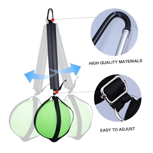 Happyyami Adjustable Volleyball Spike Trainer with Ball Holder for Home and Gym Training Equipment Volleyball Training Aid for Hitting Jumping and Agility Practice Connects to Basketball