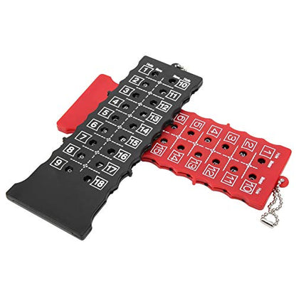 Golf Score Counter Portable Compact 18 Hole Scoreboard Black Red for Golf Stroke Putt