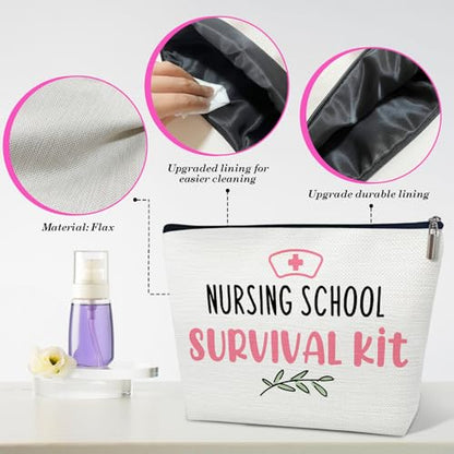 Nurse Makeup Bag, Nursing School Survival Kit Cosmetic Pouch for Purse, Nursing Gifts for Women Practitioners & Students, Nurse Graduation Gifts - color: multicolor0207