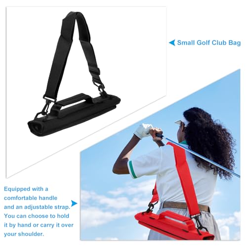 PATIKIL Lightweight Carry Bag, Mini Golf Club Bag with Adjustable Strap for Men Women Golfer Pouch Driving Range Carrier Course Training Practice Case - color: Black