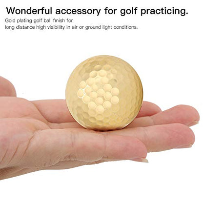 Golden Golf Balls, Pack of 4, Portable Double Layer Gold Plating, Professional Practice Balls for Golfers, Lovers, Beginners