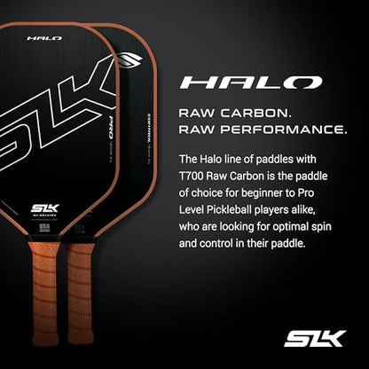Selkirk Sport SLK Halo Raw Carbon Fiber Pickleball Paddle | Power, Pro and Control Pickleball Paddles | T700, 18K Ultraweave, Aramid Fiber LinkWeave | Designed & Controlled in USA - color: Control | Black | 2024, size: Max (All - Around Paddle)