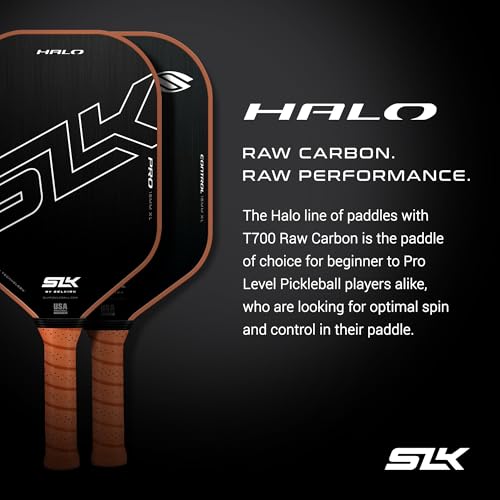 Selkirk Sport SLK Halo Raw Carbon Fiber Pickleball Paddle | Power, Pro and Control Pickleball Paddles | T700, 18K Ultraweave, Aramid Fiber LinkWeave | Designed & Controlled in USA - color: Control | Black | 2024, size: Max (All - Around Paddle)