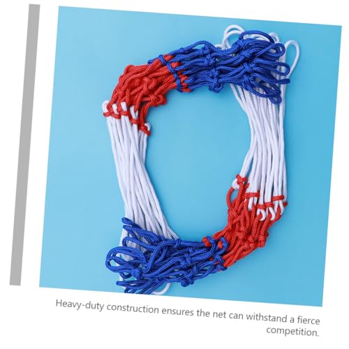 Toddmomy Tricolor Nylon Basketball Nets 4pcs Competition Supply Outdoor Sturdy Ball Mesh Replacement for Basketball Rim Hoop