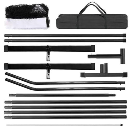 Portable Move Volleyball Net Stand, Driveway Tennis Net with Carry BagDetachable Tennis Practice Net for Outdoor Training Backyard Badminton(Black)