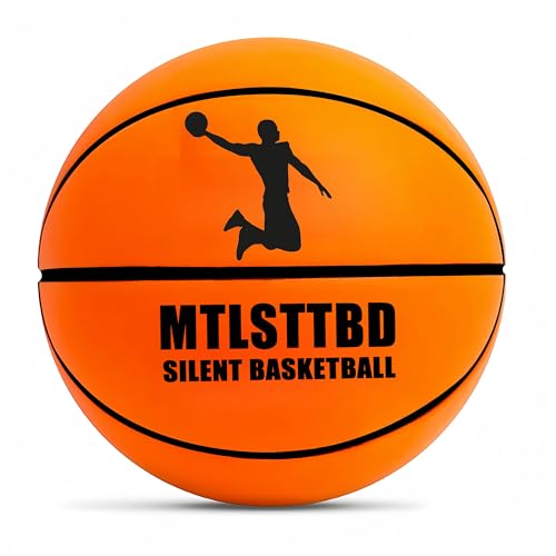 Silent Basketball-Size 7 (29.5") 2026 New Upgrade Dribble Dream Silent Basketball, Grooved Airless Foam Technology for Soundless for Quiet Dribbling and Indoor Training - color: orange