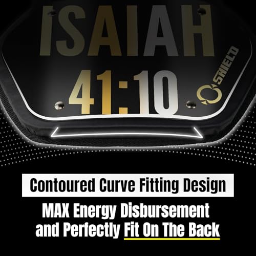 O Shield Golden Cross Chrome Football Back Plate, Lower Back Pads for Football Players, Rear Protector, Cross Series - size: Youth (Weight less than 180 Pounds), style: Isaiah Black