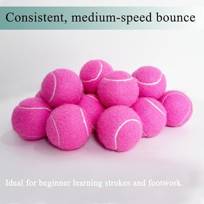 Tennis Balls, 4 Pack Advanced Training & Practice Tennis Balls for Beginners, High Visibility Pet Dog Playing Balls - color: Pink