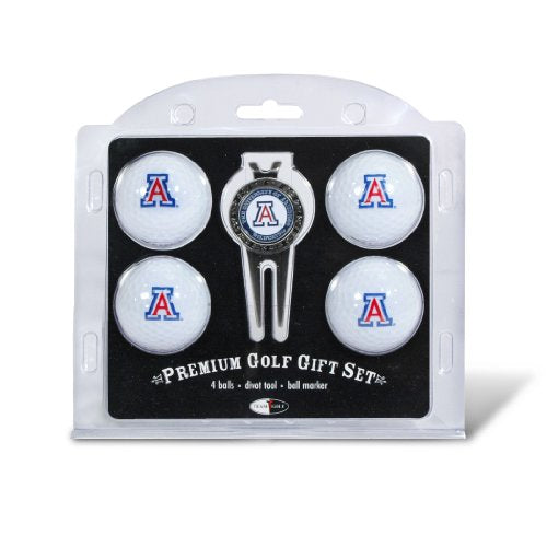 Team Golf NCAA Regulation Size Golf Balls (4 Count) & Divot Tool with Removable Double-Sided Magnetic Marker - color: Arizona Wildcats, size: 5 Count