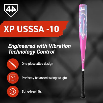 44 PRO Limited Edition XP USSSA 1.15 BPF Baseball Bat, Balanced Baseball Bat for Most Youth Baseball Leagues, Lightweight & Durable Standard Taper Handle, Drop -10, 2 3/4" Big Barrel Diameter