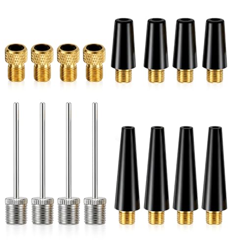 Ball Inflator Needles, 16 PCS Air Needle for Balls Kit with Pump Needles and Inflation Needles, Steel Bike Tire Adapters for Quick Inflation, Universal Fit for Balloons, Bike Tires, Sports Balls