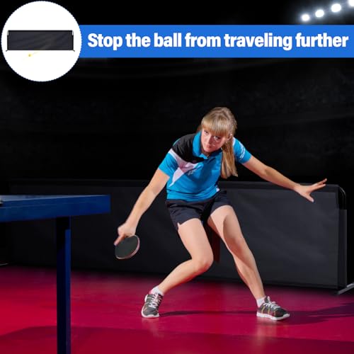 2 Pcs 92" x 27.5" Table Tennis Baffle Barrier Table Tennis Field Fence 420d Oxford Cloth Court Surround Barrier Block for Quicker and Easier Pick Up - color: Black