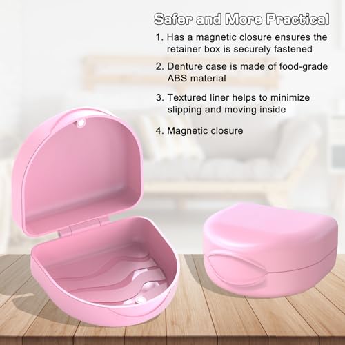 Orthodontic Mouthguard Case Dental Retainer Case-Pink - color: Pink