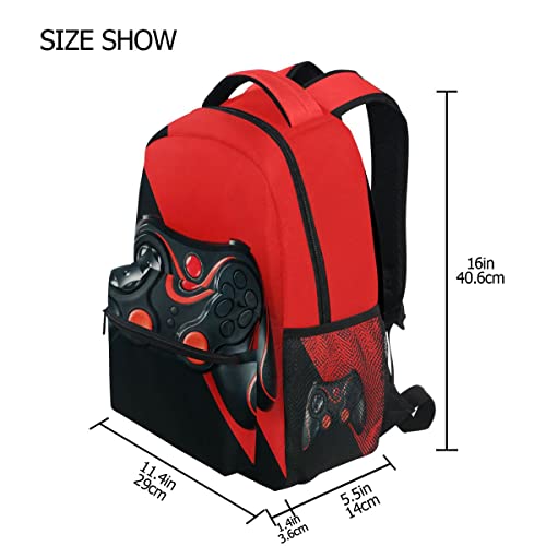 Video Game Black Red Backpack School Book Bag Lightweight Laptop Backpack for Boys Girls Kids - color: Video Game