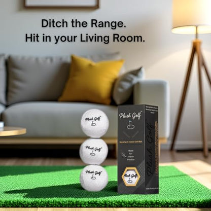 Plush Indoor Golf Balls for Indoor Practice - Golf Gifts for Swing Training Inside Softer Than Foam Golf Balls - Hit Into Anything with No Damage