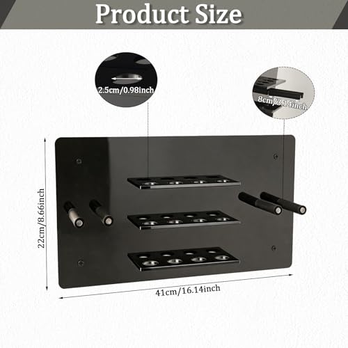 Ping Pong Paddle Holder, Wall Mounted Acrylic Table Tennis Racket & Ball Storage Rack, Holds 6 Paddles and 12 Balls, Space Saving Organizer for Game Room Home Gym, Black