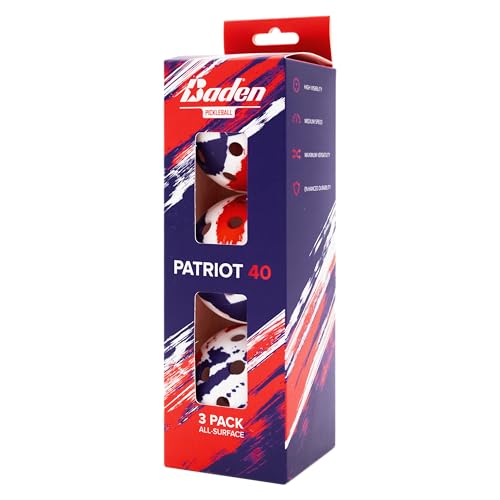 Baden Rival 40 Pickleball Balls | Set of 3 | USAPA Approved | Durable for Consistent Play | Neon Green - color: Patriot 40