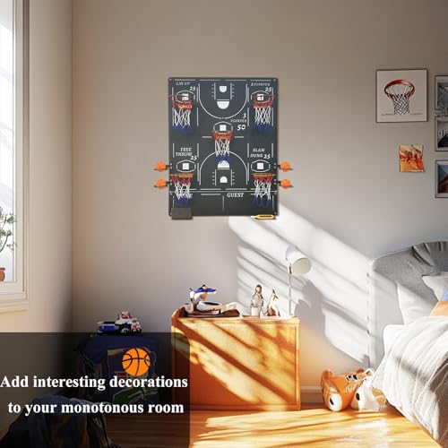 Extra Large Wall-Mounted Iron Basketball Hoop Decor 28.6x22.4in Metal Board Game Indoor Sports Game Gameroom Decor Unique Wall Art Housewarming Gift Family Night Wall Games Play on Wall