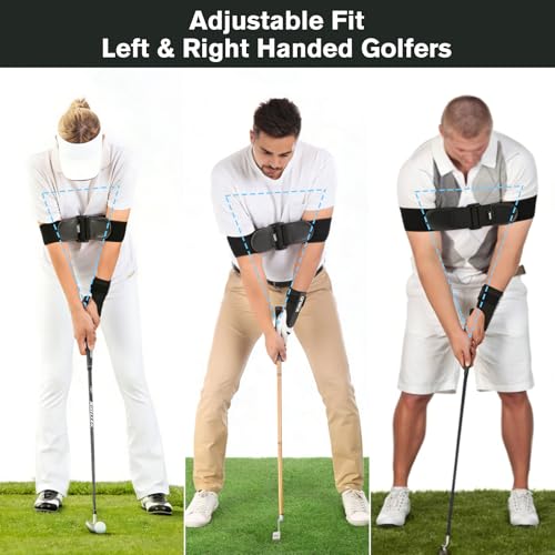 Golf Swing Trainer Set – Wrist Trainer & Arm Band Golf Training Aid for Swing Practice, Adjustable Wrist Training Aid & Arm Connection Band for Beginner to Intermediate Golfers