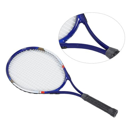 RiToEasysports 27 Inch Tennis Racket, Aluminum Alloy Nylon Recreational Racquet with Racket Bag, for Beginners Intermediate Players Adults Teens - color: Blue