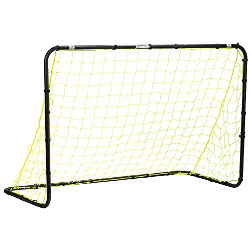 Franklin Sports Competition Soccer Goals - Backyard Portable Steel Soccer Goals - Adult + Youth Soccer Goal with Net + Ground Stakes Included - Multiple Sizes + Colors - color: Black, style: Non-Folding 6' x 4'