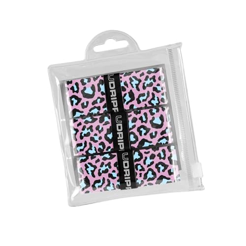 Pickleball Custom Grips, Cushioned, Sweat-Resistant Overgrips for All Racquet Sports – Low Tack, Grip Tape for Comfort & Control - color: Pink Cheeta Print, size: 3-pack