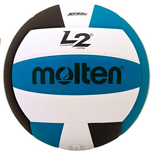 Molten L2 Volleyball, NFHS Approved - color: Black/Aqua/White