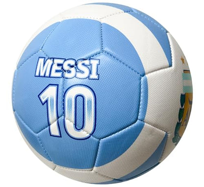 Icon Sports Licensed AFA Messi #10 Soccer Ball - Argentina Light Blue & White Football, Sizes 5, 4 and Mini Size 2 Skill Ball - size: 2