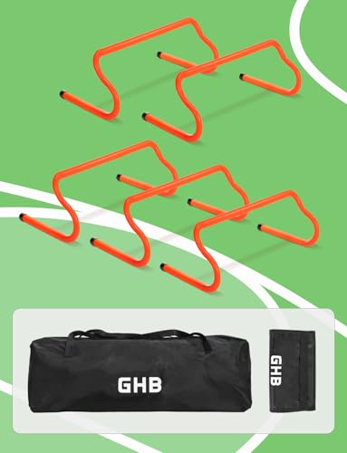 GHB Agility Hurdles 8" Speed Agility Training Hurdles, Detachable Sturdy Hurdles Training Equipment Set with Carry Bag for Kids,Athletes,Soccer,Basketball - size: 5 Pack