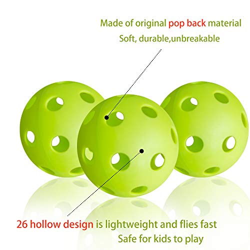 Anteer 12 Pack Plastic Baseball Practice Baseballs for Hitting, Indoor Outdoor Lightweight Balls Baseball Batting Training - color: Green