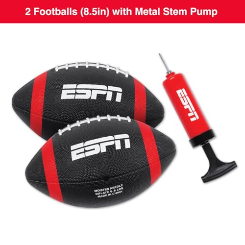 ESPN Youth Football Quarterback Training Equipment, Football Accessories Include Flags, Passing Target, Cones, and Pump, Designed for Outdoor Games