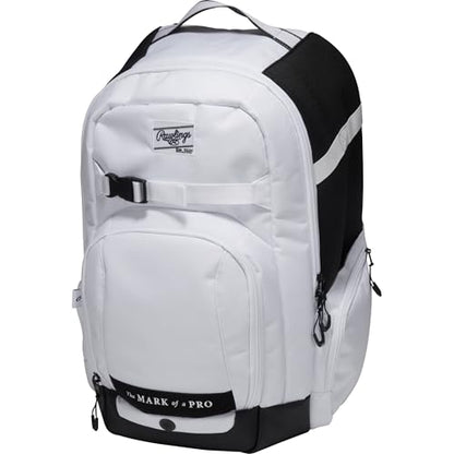 Rawlings | The Journey Player's Backpack Equipment Bag | Baseball/Softball | Multiple Colors - color: White